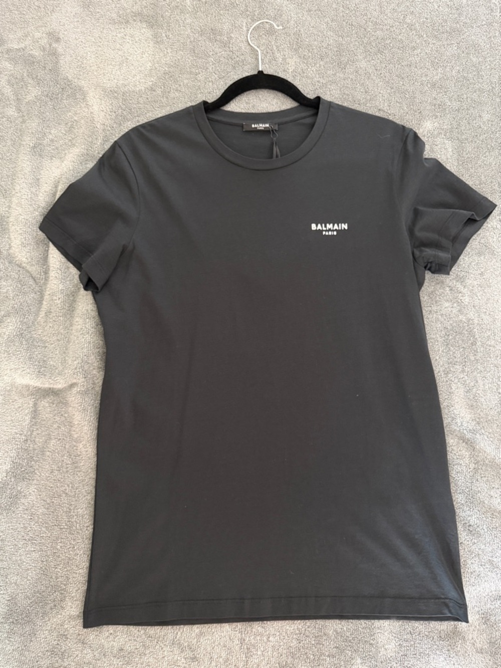 Balmain Black Crewneck Logo Tee